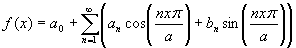 Fourier form for a function of arbitrary period 2a and bounded between –a and a