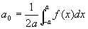 zero^th coefficient for the Fourier series of a function with period 2a