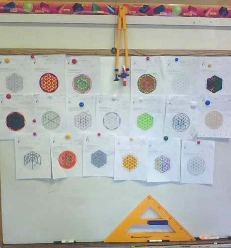 Photo of students' homework assignment on constructions
