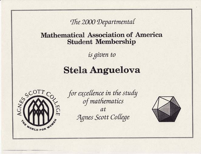 MAA award 2000