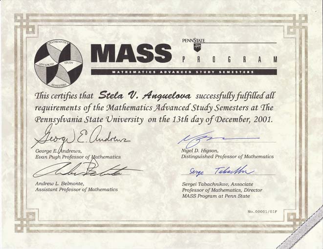 MASS diploma