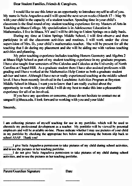 letter to parents