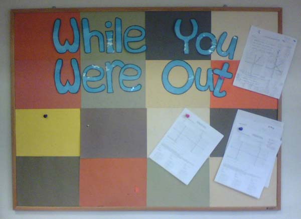 WhileYouWereOut Classroom board